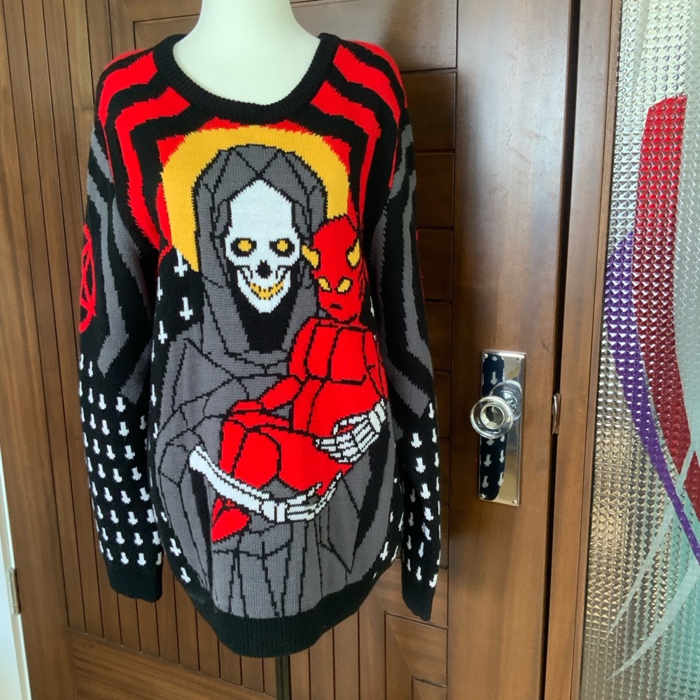 KILLSTAR Savior Grim Reaper Knit Sweater, RARE, Unisex Size M